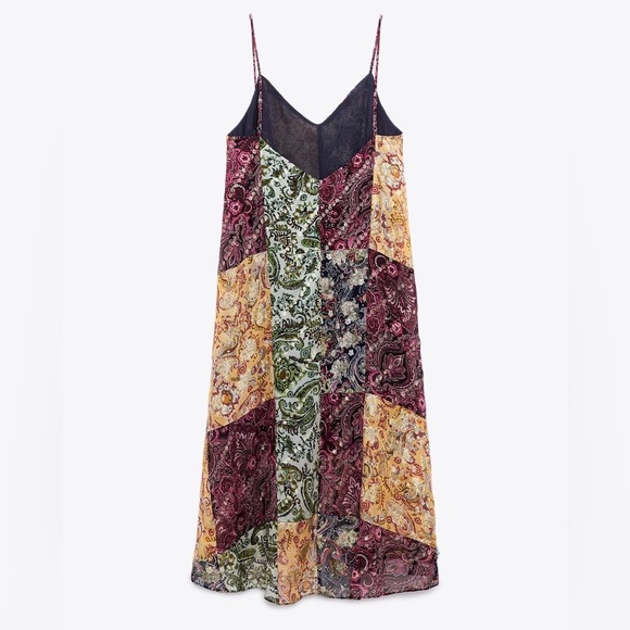ZARA PRINTED PAISLEY MIDI DRESS - Picture 2 of 5